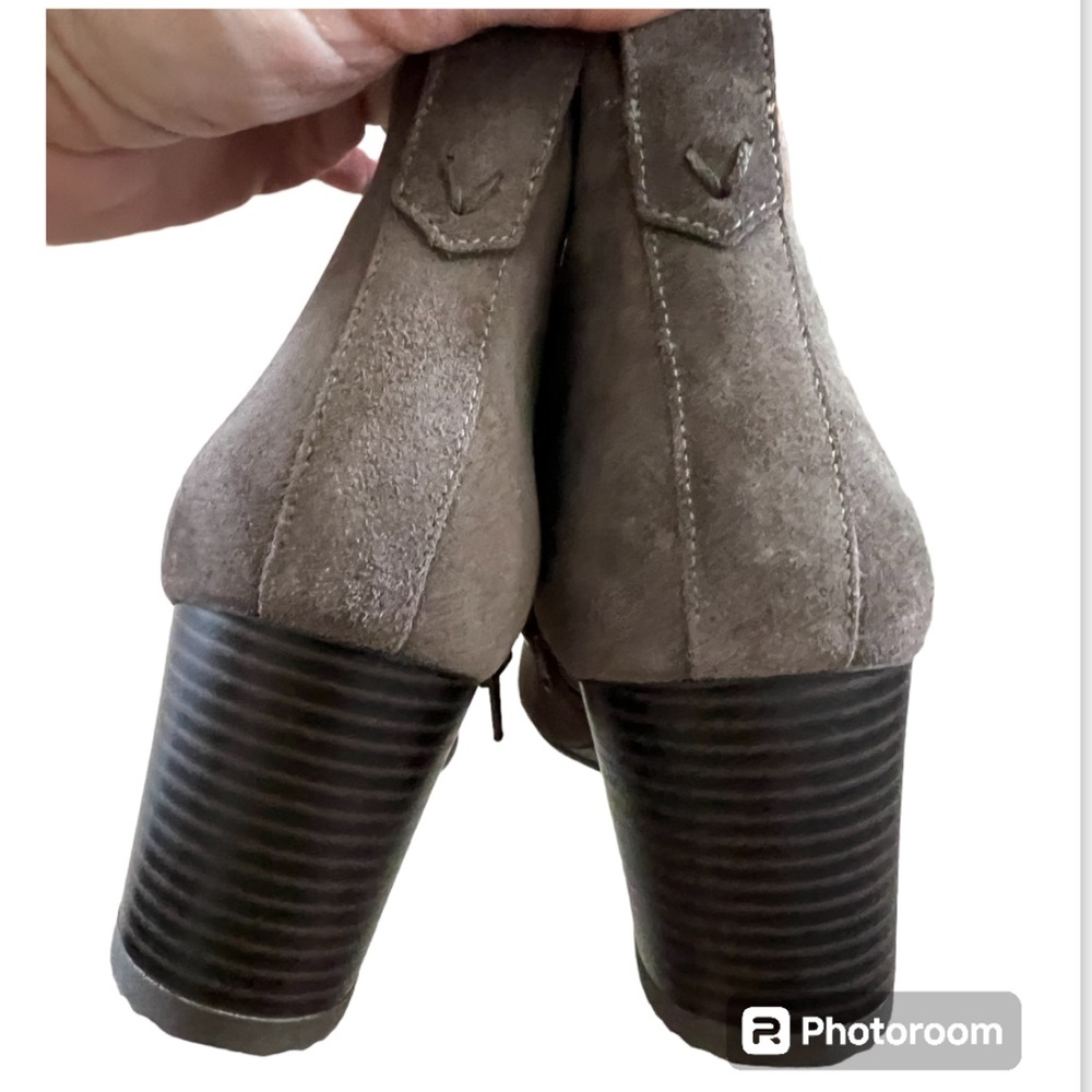 Vionic Paloma Taupe Suede Wedge Booties Size 9 - Picture 2 of 10